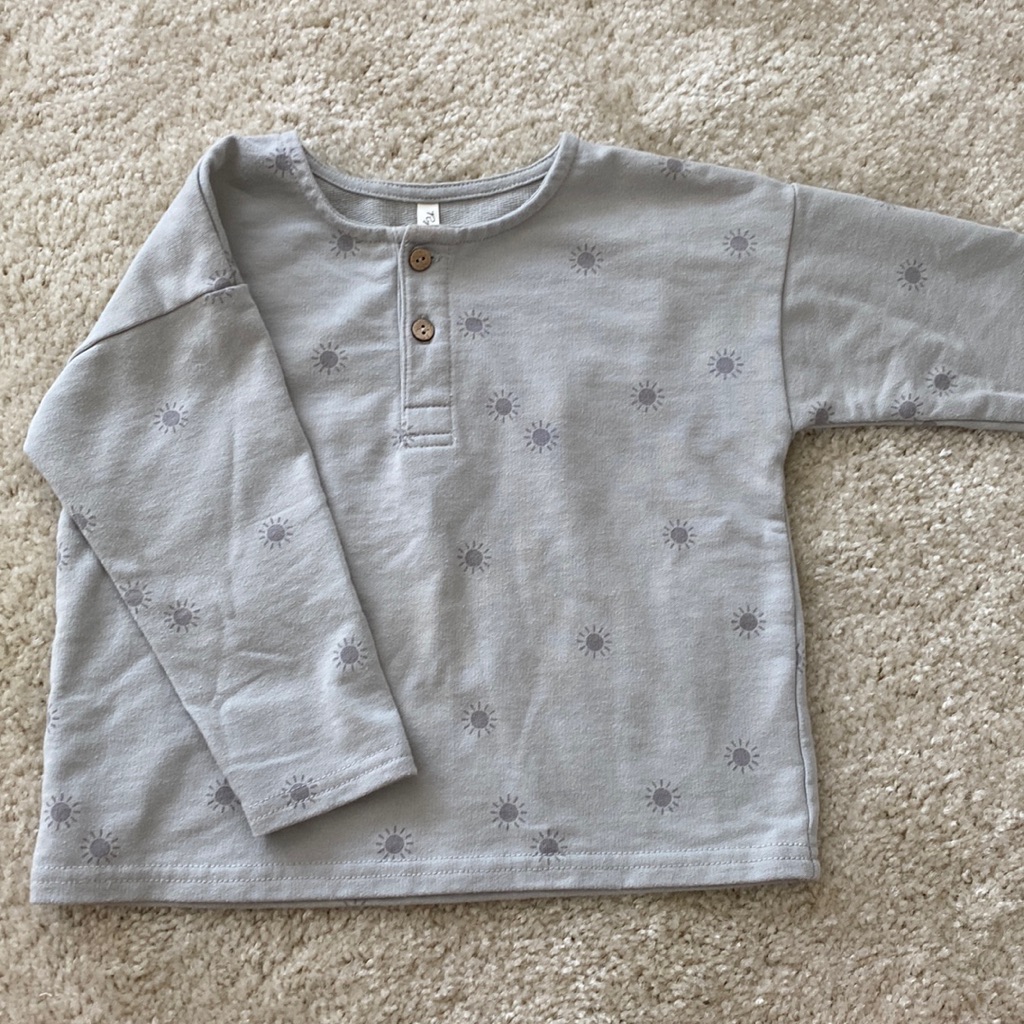 Rylee + Cru Terry Henley Blue Fog Suns 18-24m